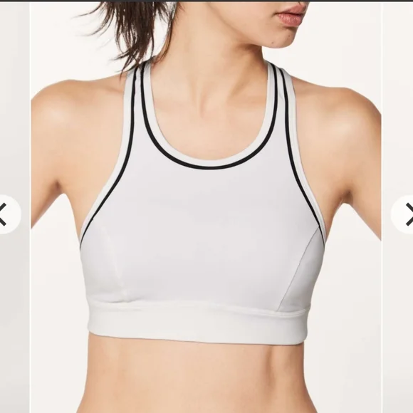 Lululemon Pace Perfect Bra (Storage) Sz 12 B/C Cup White/ Black - Picture 2 of 11